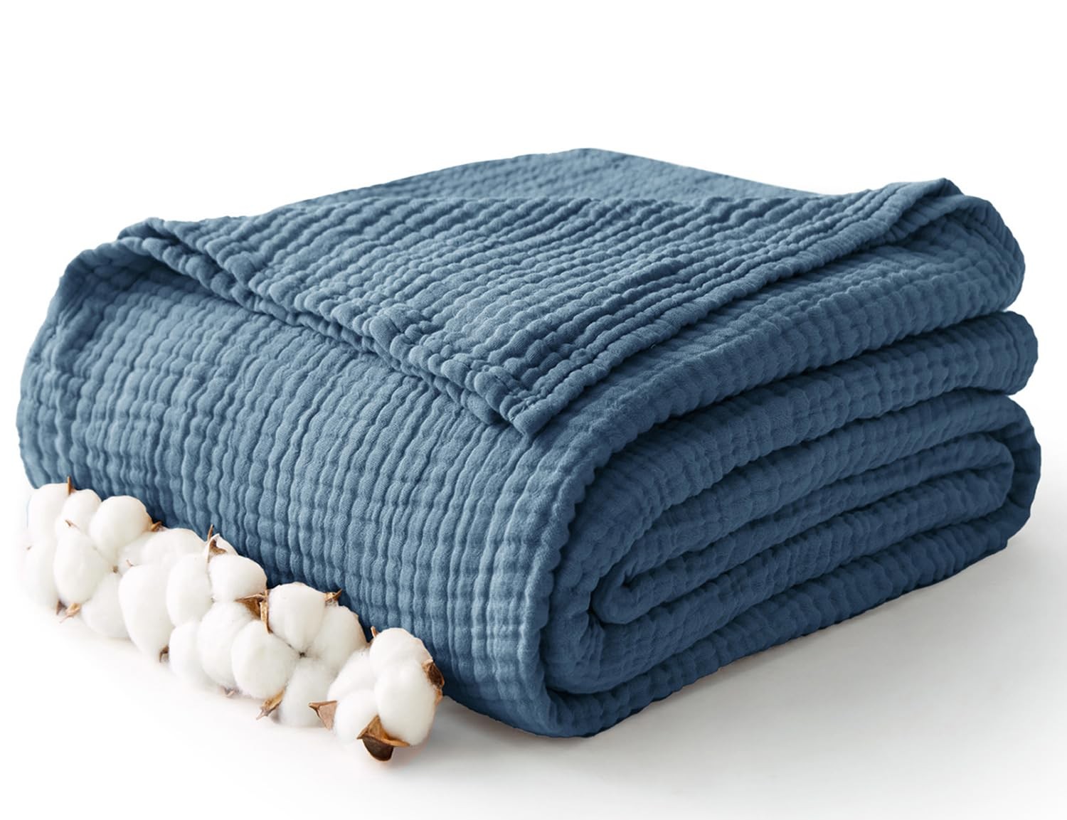 Kozyhvn 100% Cotton Muslin Blanket King 108" x 90", 6 Layers Breathable and L...
