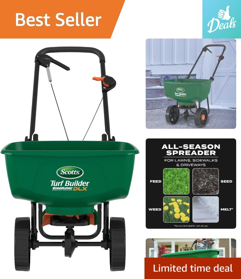 EdgeGuard DLX Broadcast Spreader - Perfect for Lawn Care & Ice Melt Applications