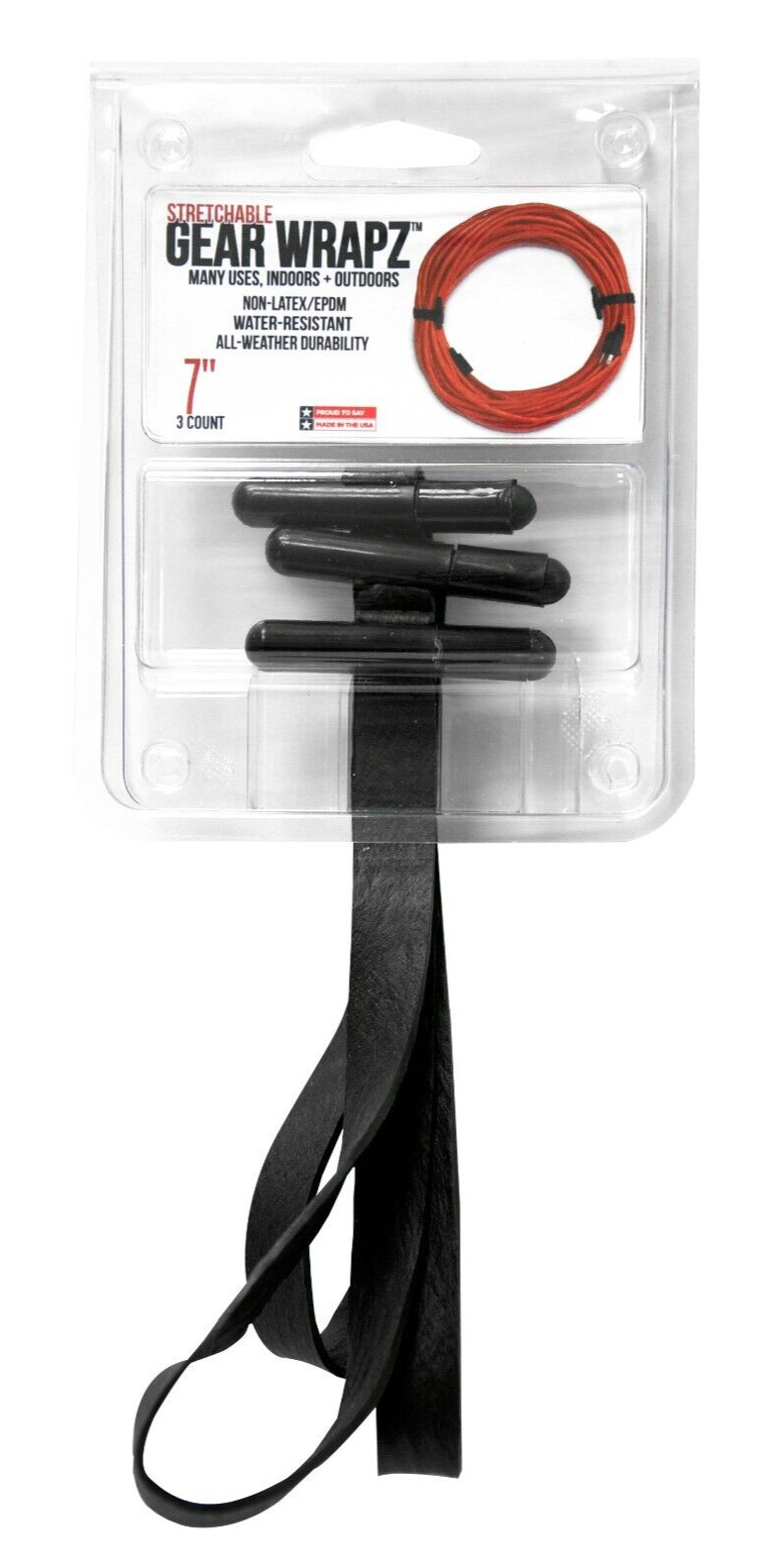 Alliance Gear Wrapz 7" Black  3-Count Lot of 2 All-Weather Non-latex EPDM Rubber