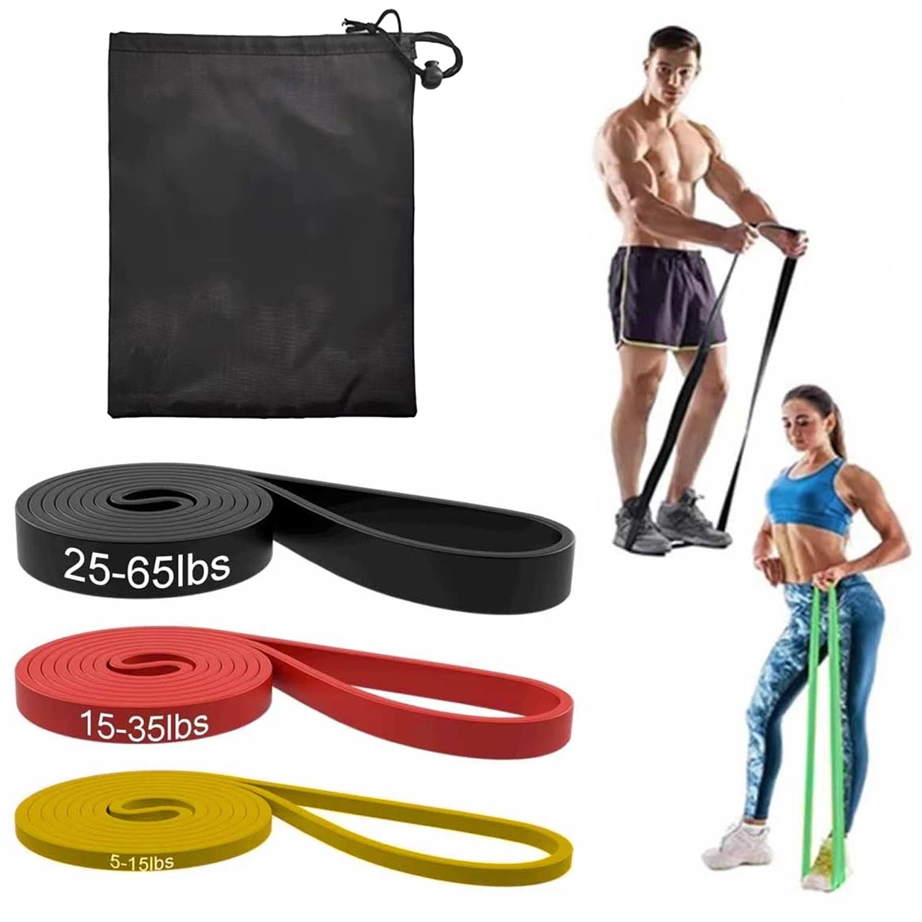 Heavy Duty Exercise Resistance Bands Fitness Gym Powerlift Pull Up Assist Band