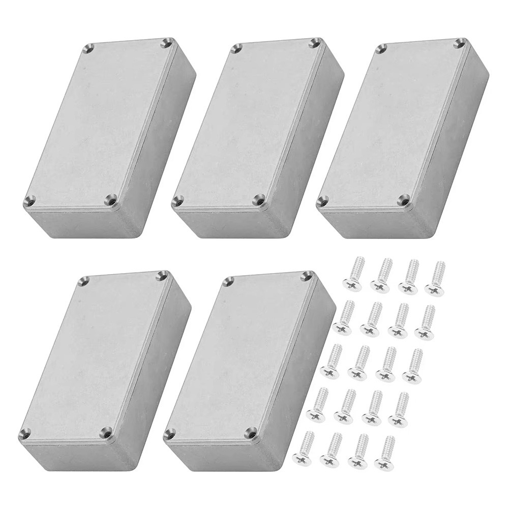 5PCS Guitar  Pedal Enclosure 1590B Aluminum Diecast Stomp Box Toggle  Box3646