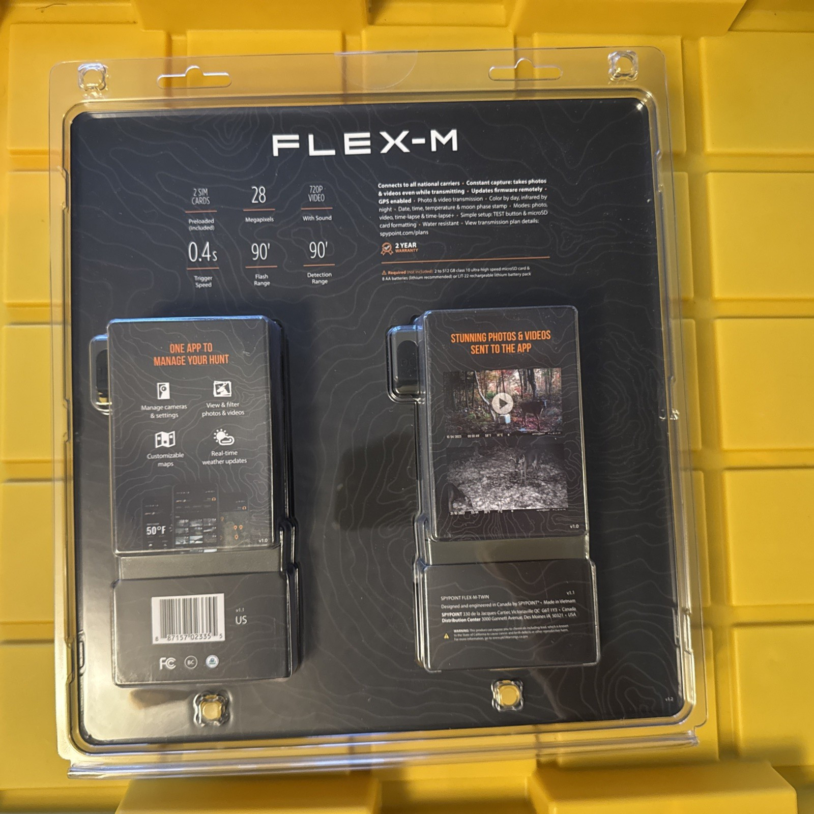 BUNDLE PACK! SpyPoint - Flex-M Cellular Trail Camera, TWIN PACK and Cell-Link-V