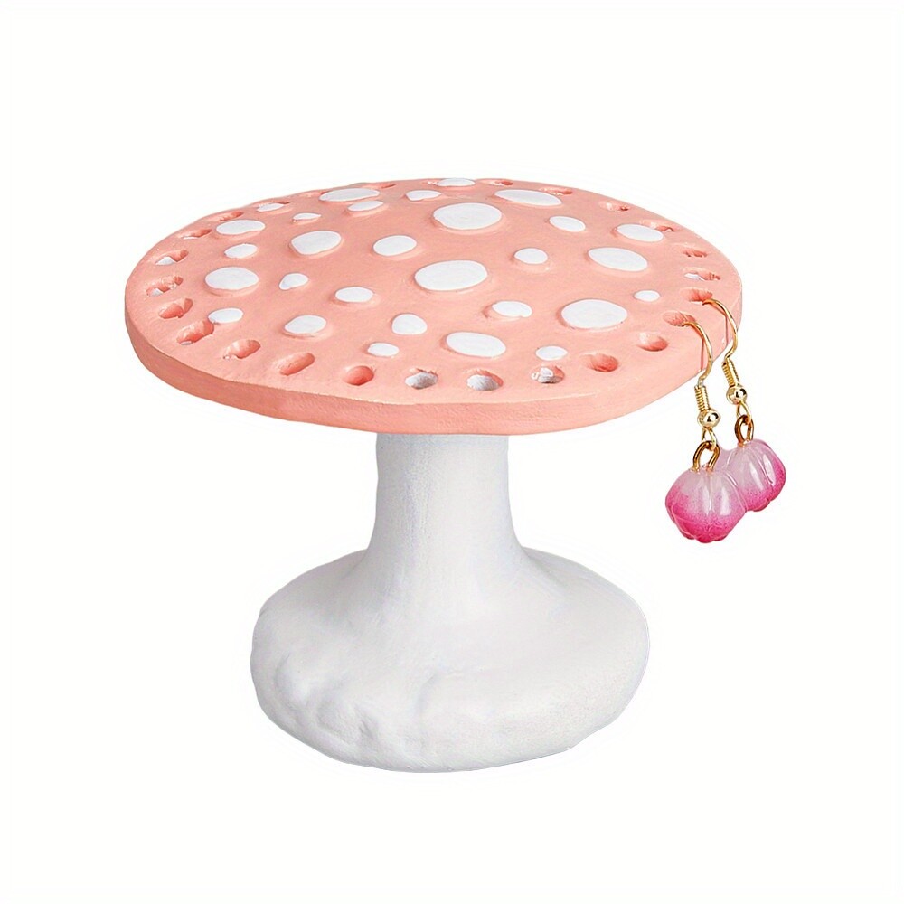 1pc Mushroom 26-Hole Resin Earring Display Stands Earring Studs Organizer Holder
