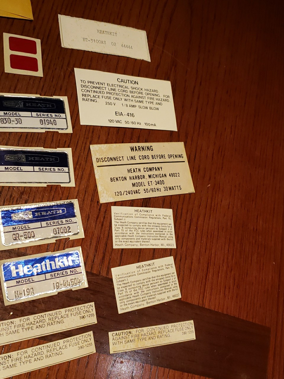 New Heathkit Misc. Label Pack #391-0616