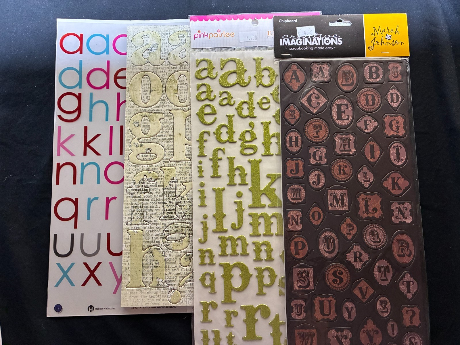 ASSORTED ALPHABET CHIPBOARD AND TRANSPARENCY