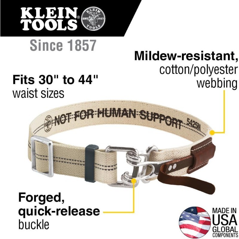 Tool Belt with Quick-Release Buckle, Cotton/Polyester Blend, Medium