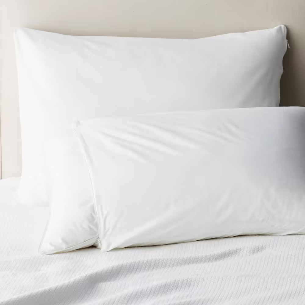 White Cotton Standard Pillow Protector Free Shipping New