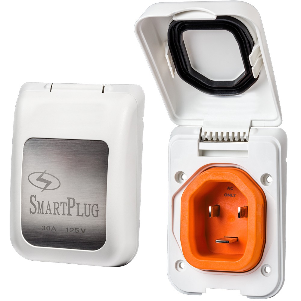 SmartPlug 30 Amp Non Metallic White Inlet - Boat & RV Side SMARTPLUG SYSTEMS