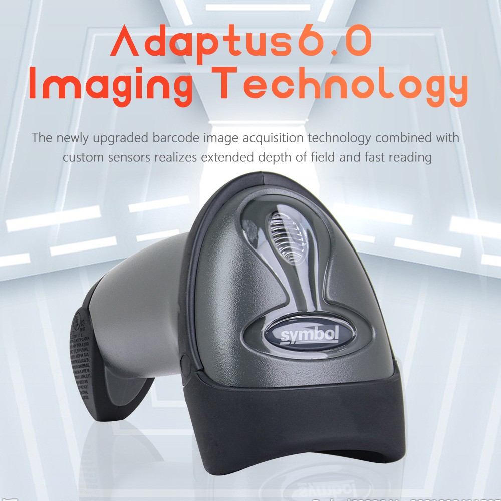 Symbol Motorola LS2208 Handheld 1D Laser Barcode Scanner with Stand+USB Cable