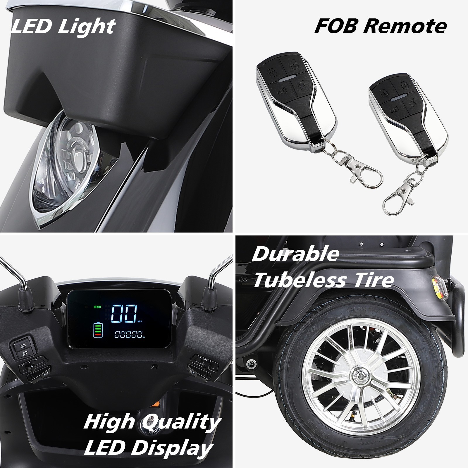 1000W Heavy Duty 4 Wheels 2-Seat Mobility Scooter for Seniors & Adults 500 lbs