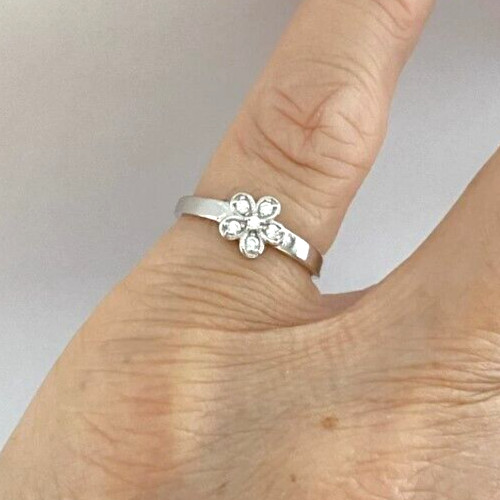 Valentine's Stylish Adjustable Gift 4 Women's 925 SS Simulated Flower Toe Ring