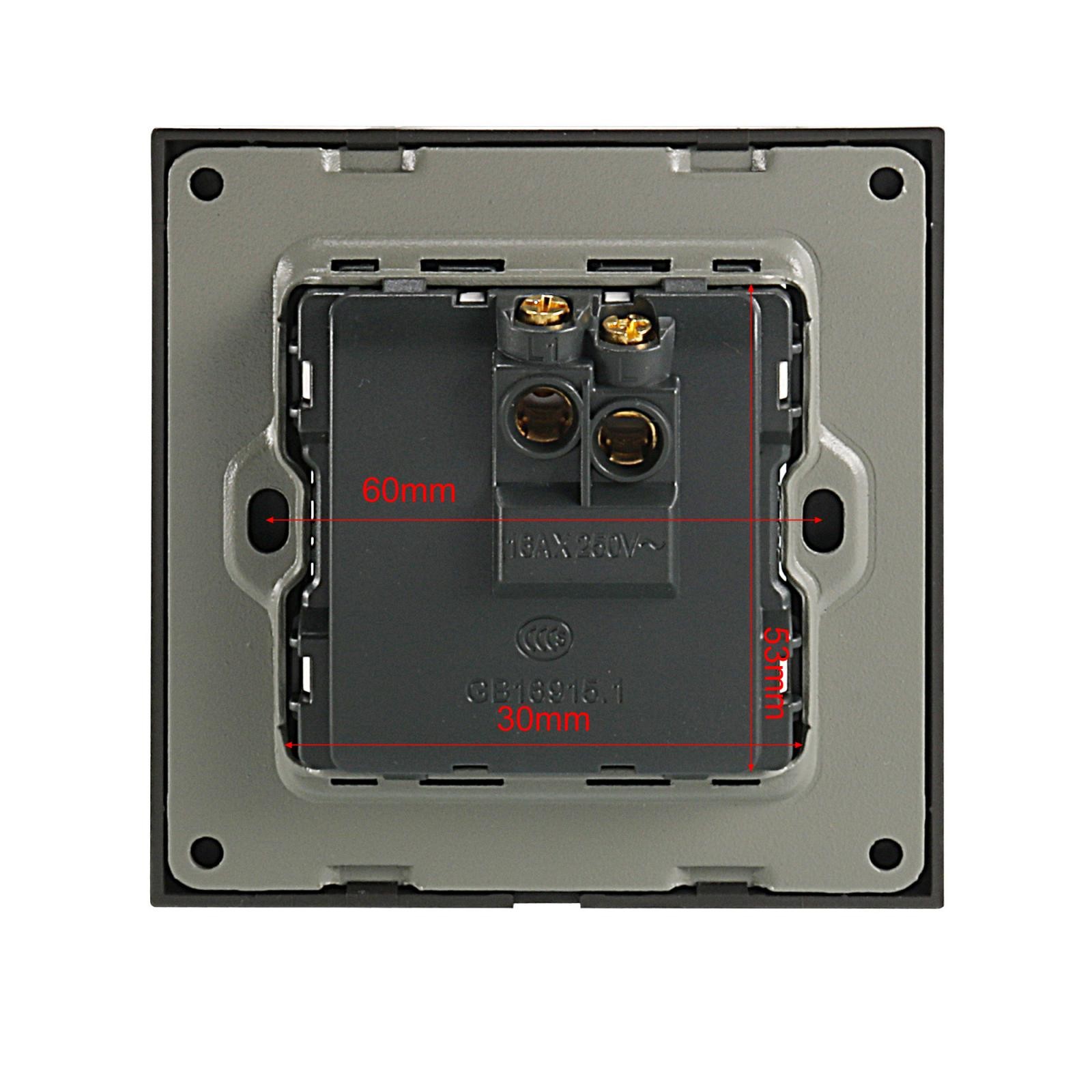 Push to Exit Button Switch Wall Mounted Resettable Square Black AC 250V 16A