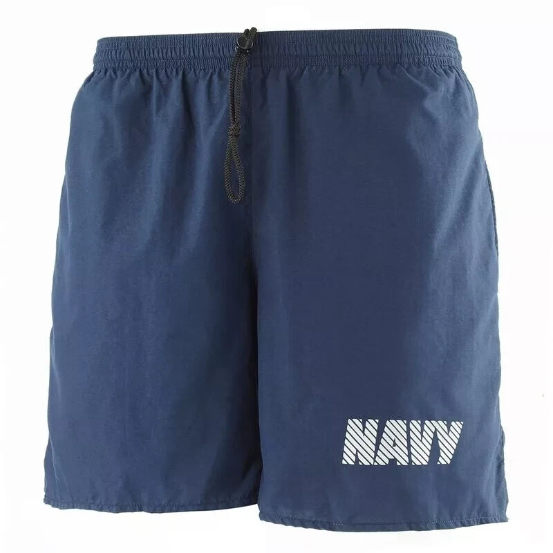 USGI USN U.S. NAVY PHYSICAL FITNESS UNIFORM PT BLUE REFLECTIVE SHORTS MEDIUM