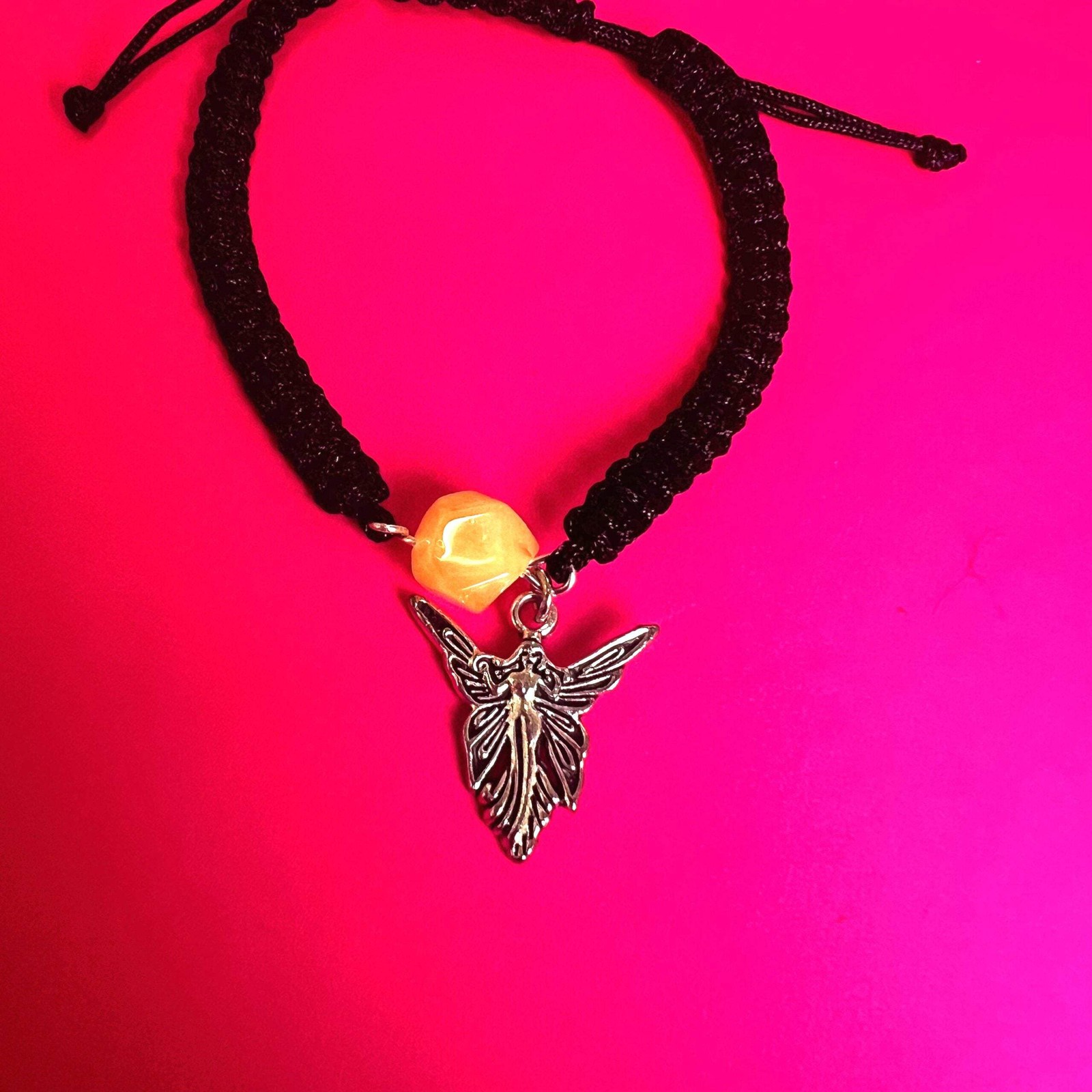 USA Handmade Adjustable amber bracelet with Girl pendant KIZIMA