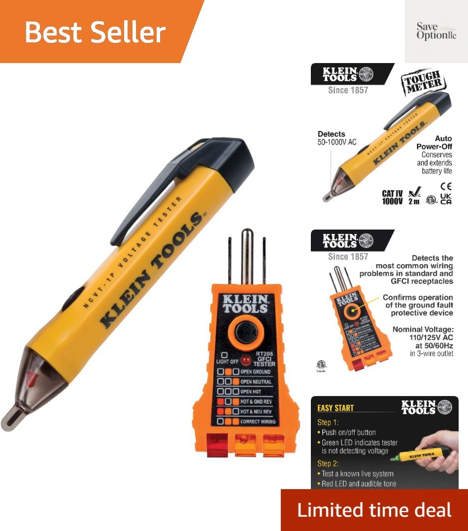 Electrical Tester Kit with Non-Contact Low Voltage  Pen, 50 to 1000V AC and G...