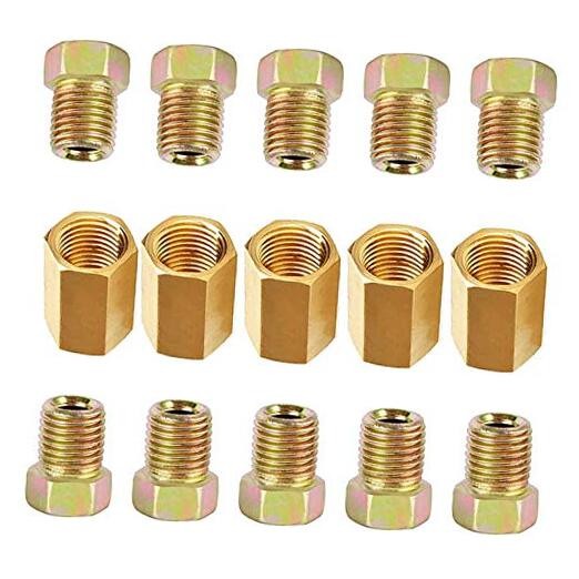1/4 Brake Line Fittings - Upgraded 15 Pieces 7/16 24 Threads Brake 15Pcs-14"