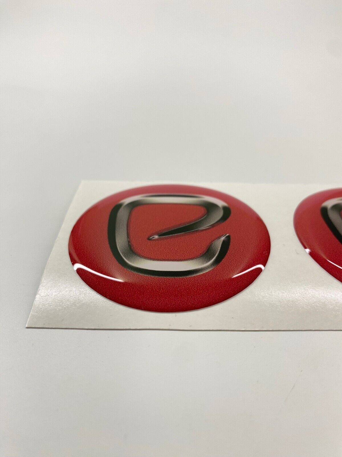 Elddis decal, Elddis caravan wheel centre 58mm decal, Red with logo print, x2