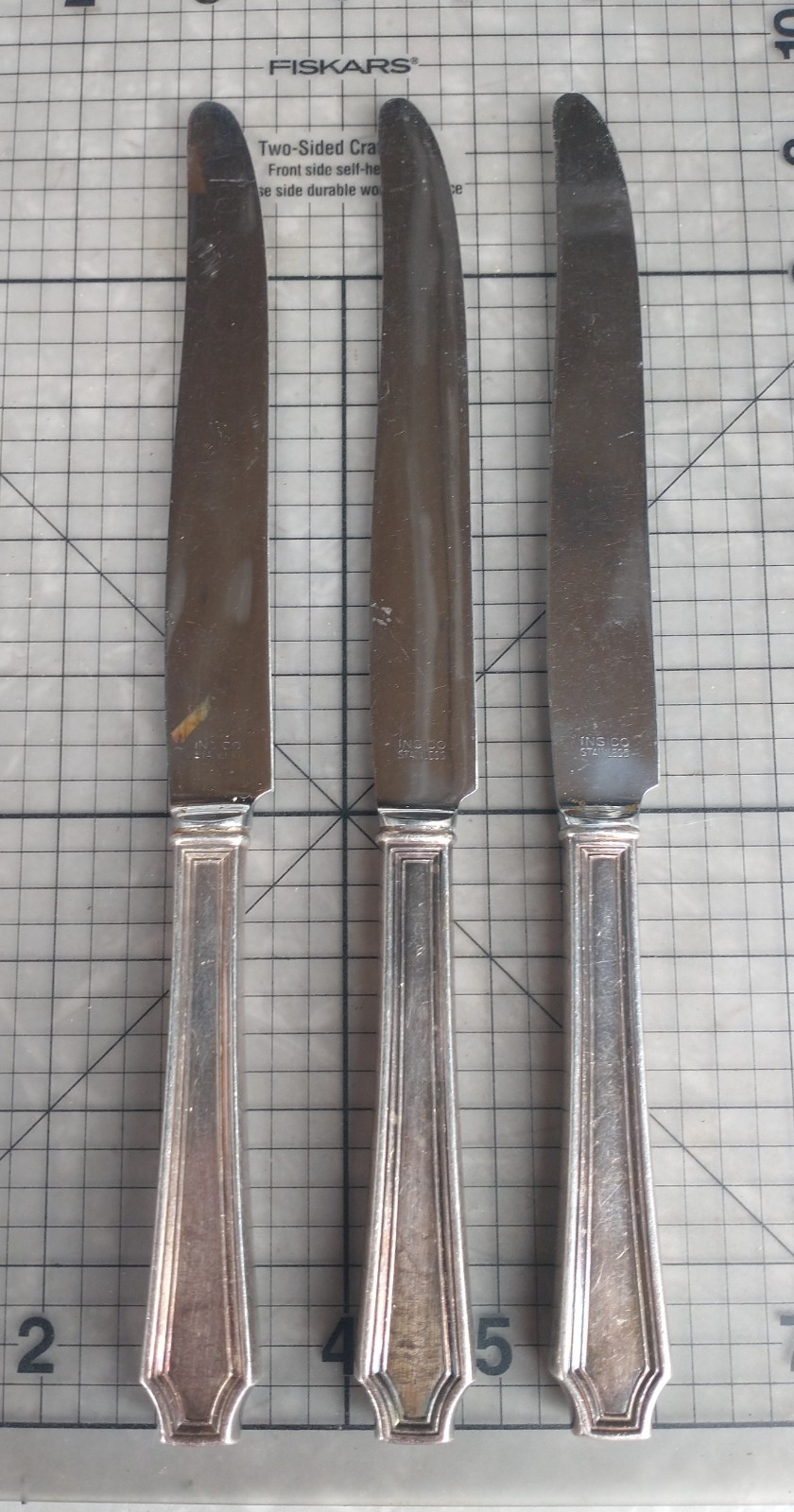 International Silver Legacy Silverplate 3 Knives Hollow Stainless Blade 9.5"
