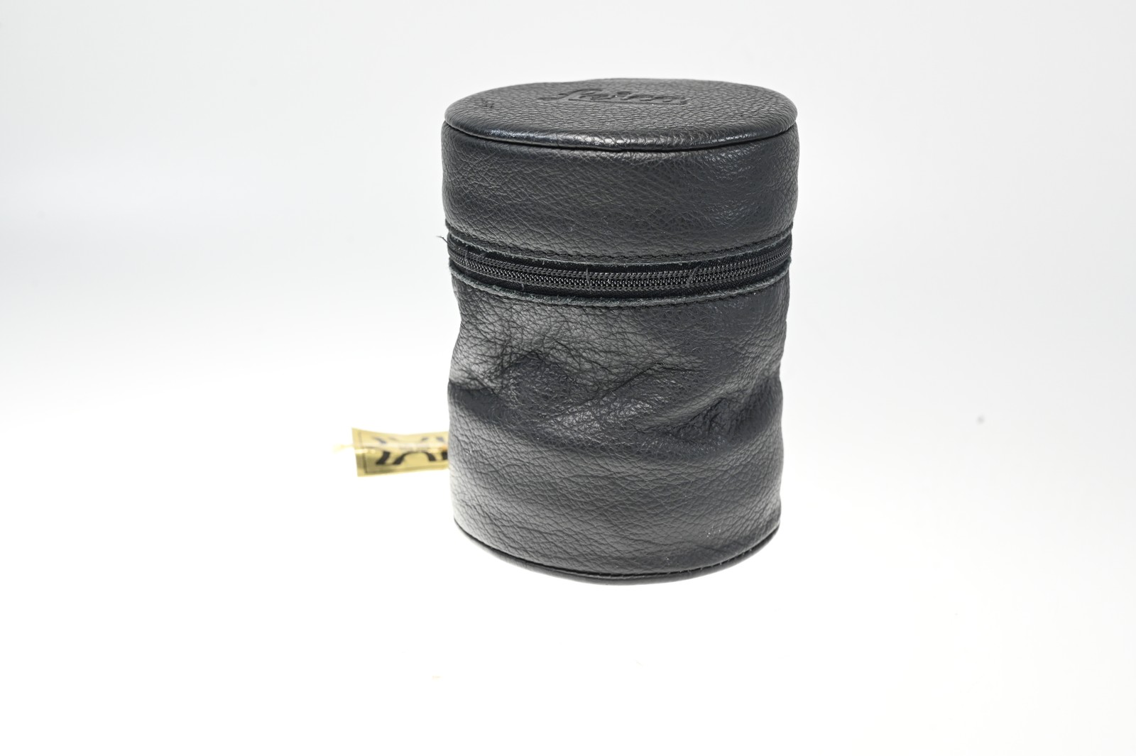 Leica Black Soft Leather Zipper Lens Case (H-4.25" Dia-3.25") #G603