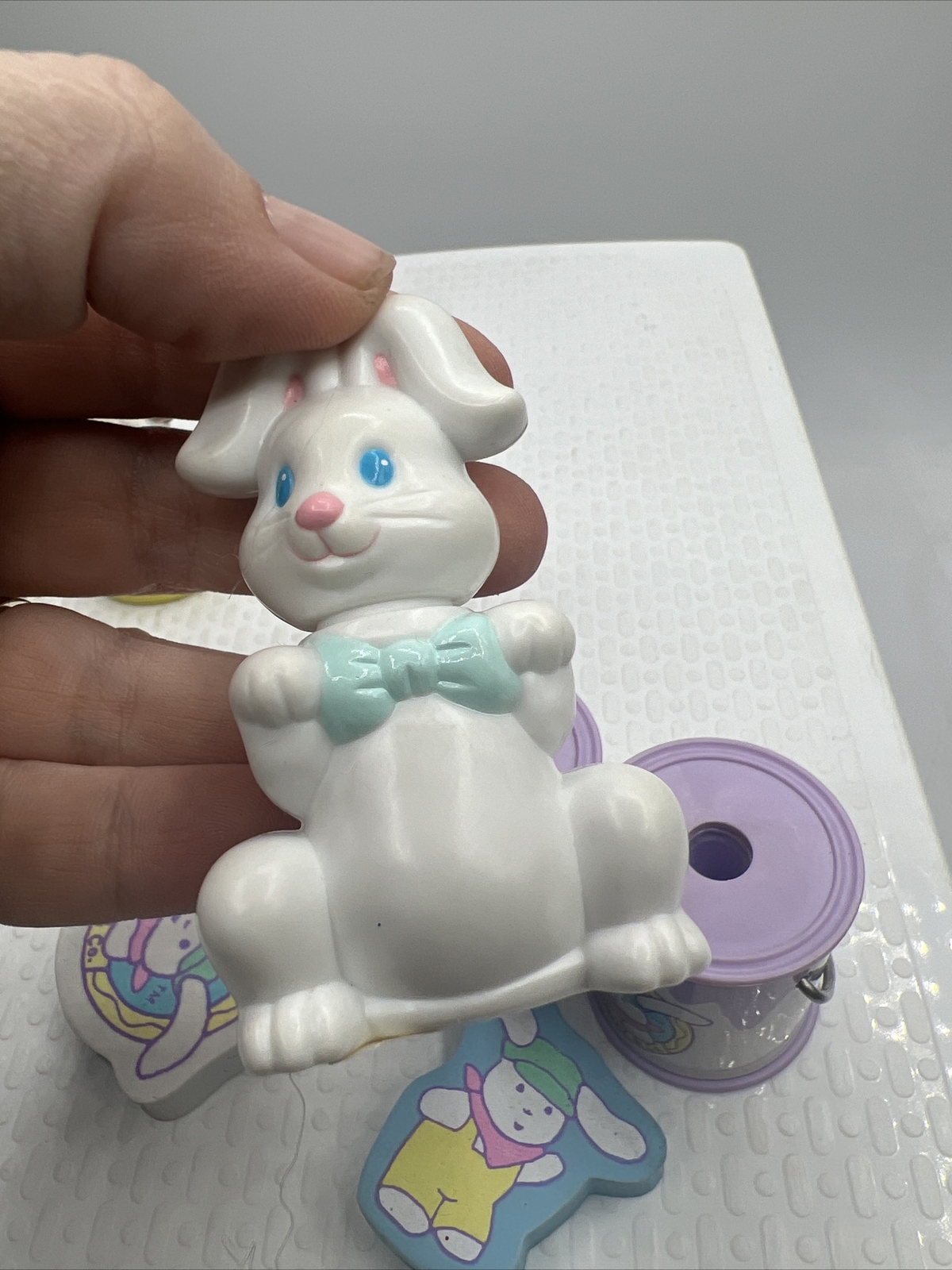 Vintage Easter E Bunny Co Pencil Sharpener Lot Erasers Wind Up Stamp Egg