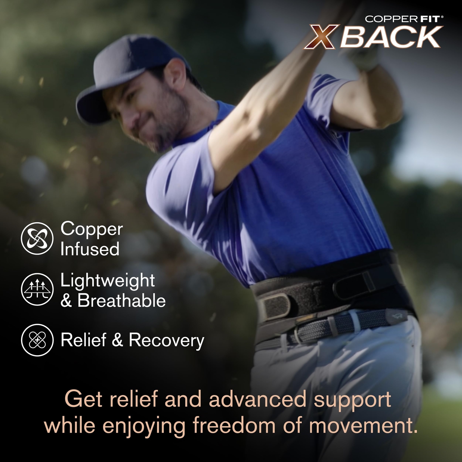 Copper Fit X-Back Brace for Lower Back Pain, Lumbar Support (2XL/3XL)