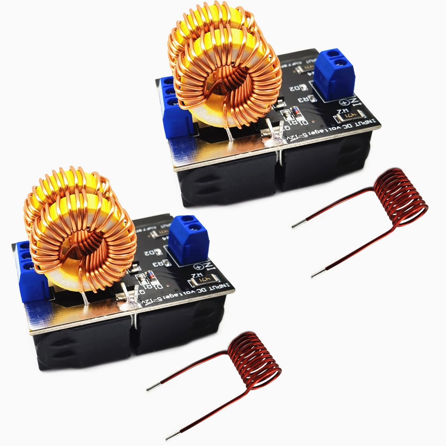 2Pcs Mini Low Voltage ZVS Induction Heater Machine Product Voltage 5V-12V
