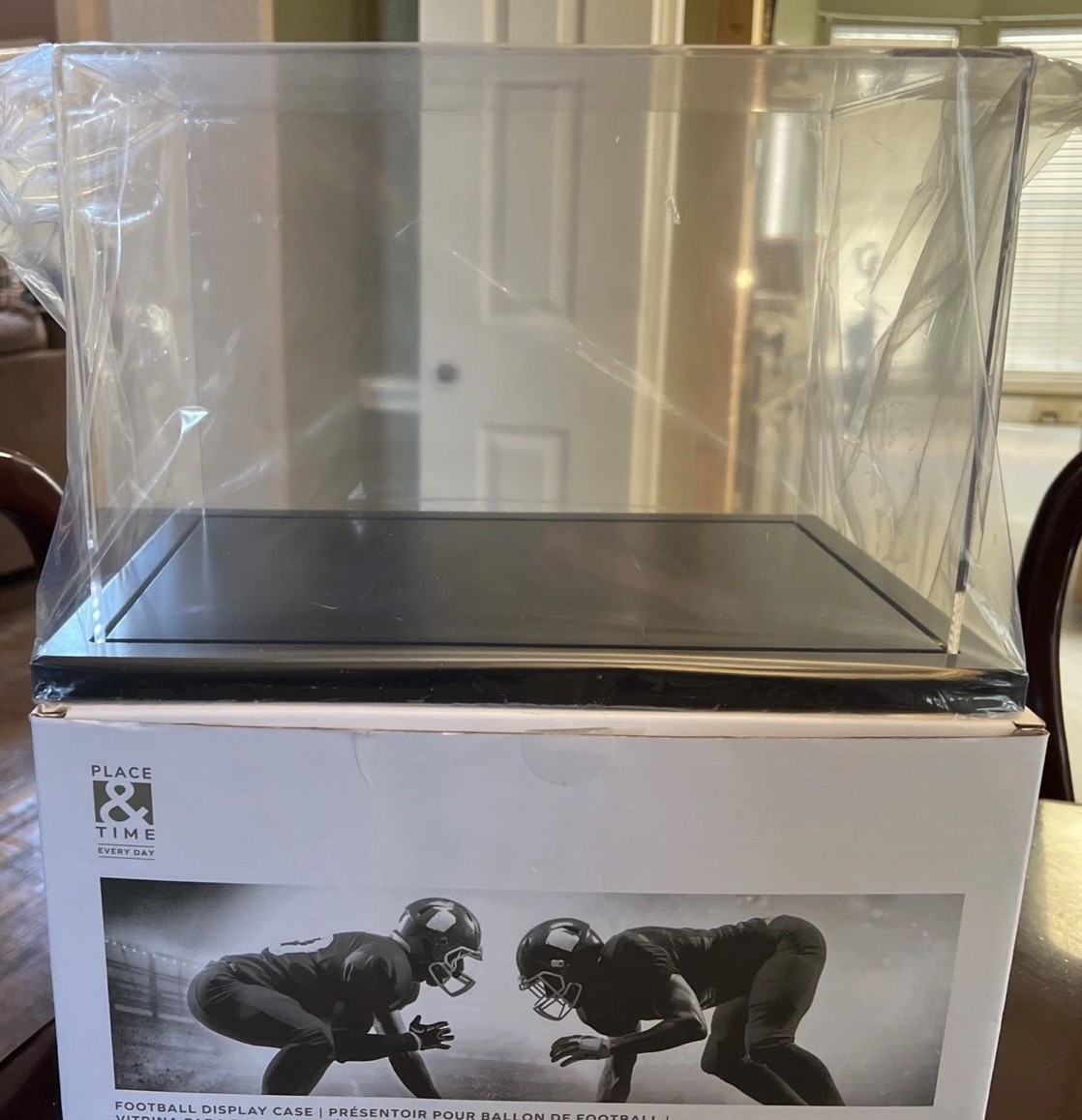 Acrylic Football Display Case by Place & Time 13.12”  X 8.82” X 8.35” NEW IN BOX