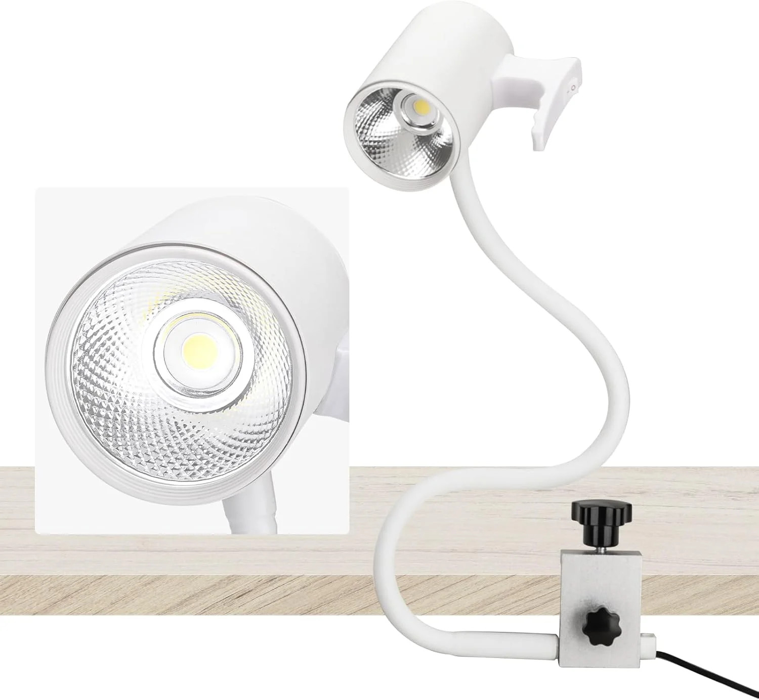 Medical Exam Lamp - 12W LED Surgical Shadowless Lamp Clamp Table Type, Adjustabl