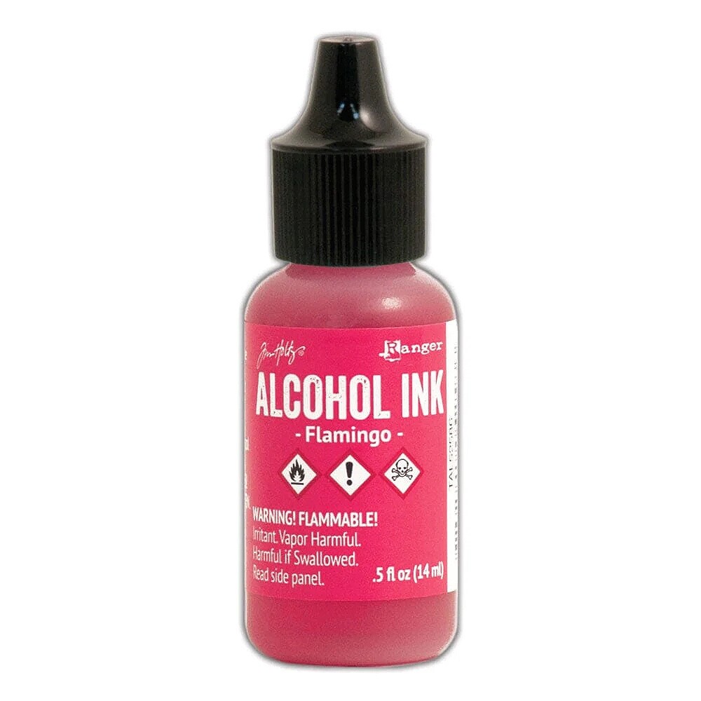 Ranger, Tim Holtz, Alcohol Ink, Flamingo Alcohol Ink, .5 fl oz, Pink Ink