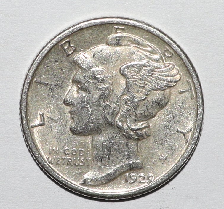 1929 Mercury Dime AU (Q233)