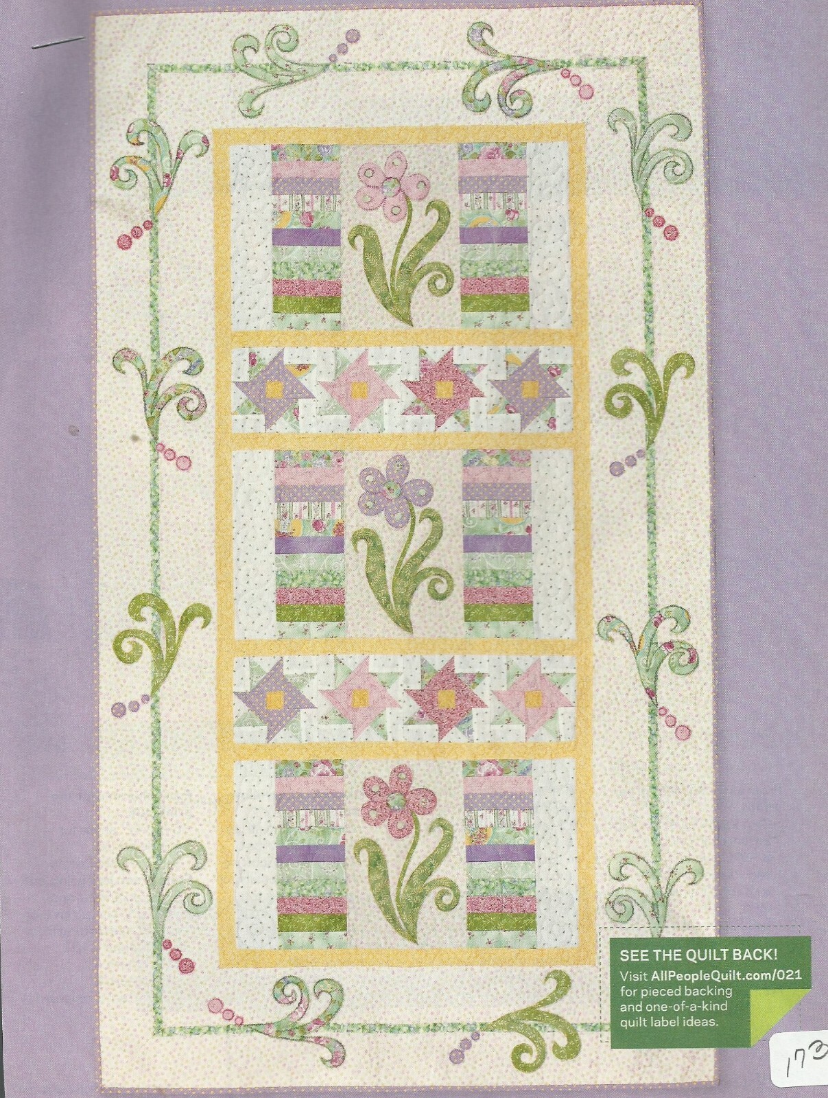 B0232   FLOWER PATCH WALLHANGING QUILT PATTERN/INSTRUCTIONS