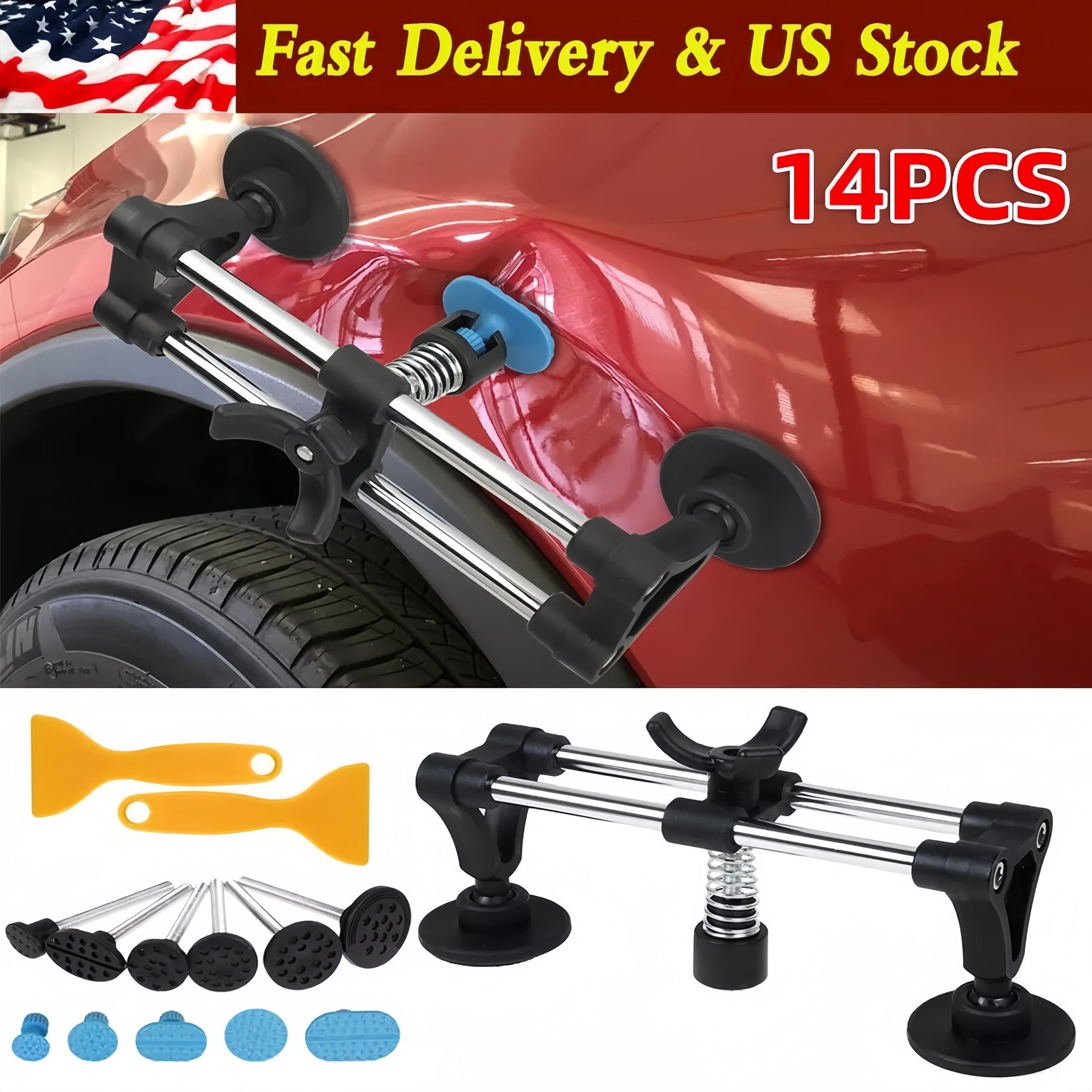 Car Paintless Dent Puller Bridge Tools Lifter Auto-Body Repair Hail Removal Set