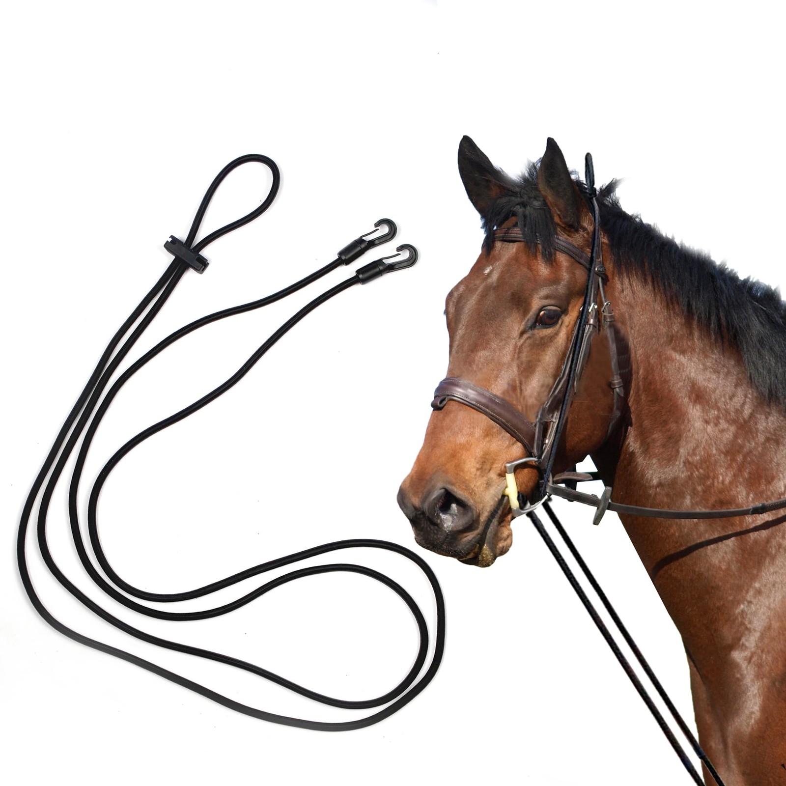 13ft Adjustable Horse Rein Elastic Neck Stretcher Bungee Training Aid