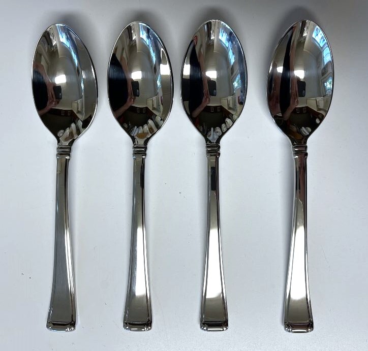 Set of 4 Gorham Column Spoons Soup Spoons Tablespoons 18/10 Retail $104.00 NEW