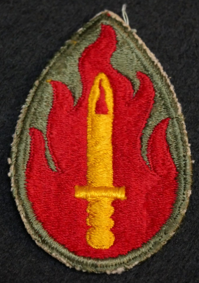 WWII US Army 63rd Infantry "Blood & Fire" Division SSI Shoulder Patch Wartime