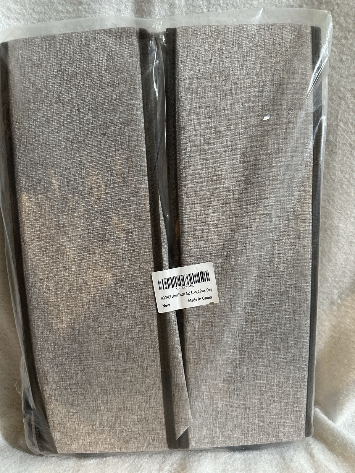 Hoonex Linen Under Bed Storage Bin 2 Pack Grey 36” X 16.5” X 6” New