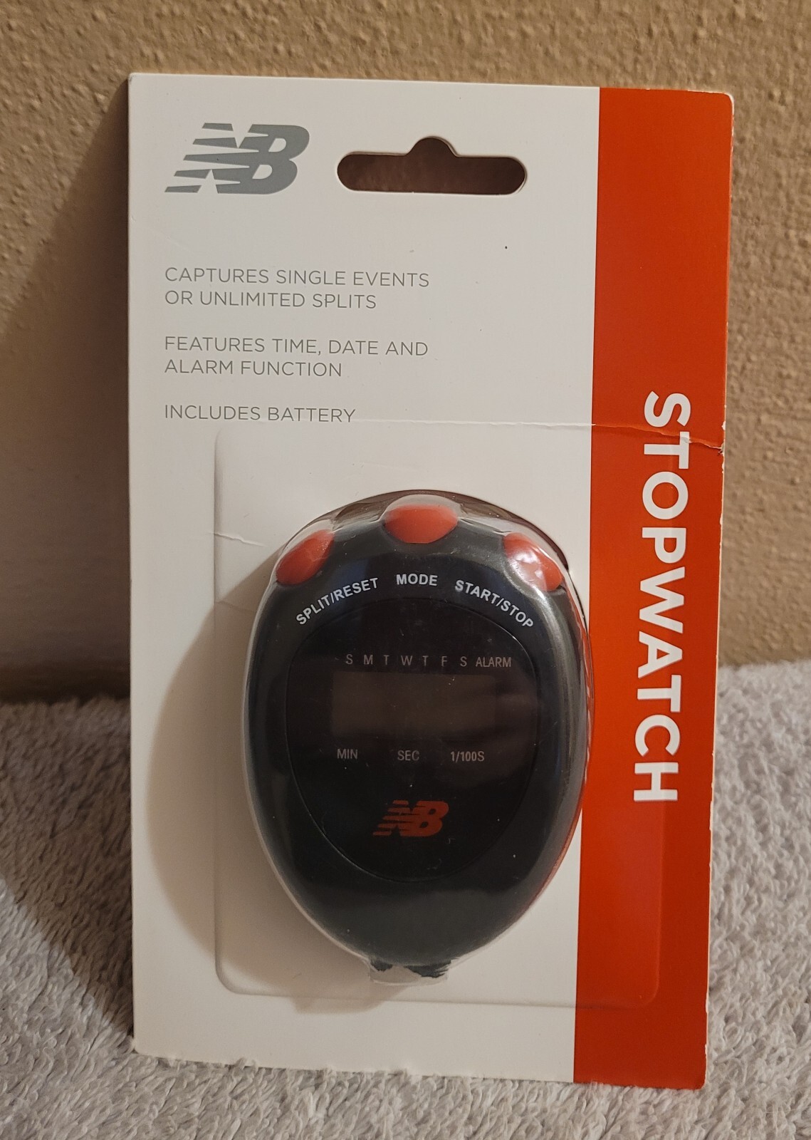 New Balance Stopwatch Black Alarm Splits *New*