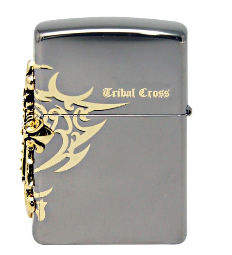 Zippo Lighter Side Tribal Cross BK Windproof