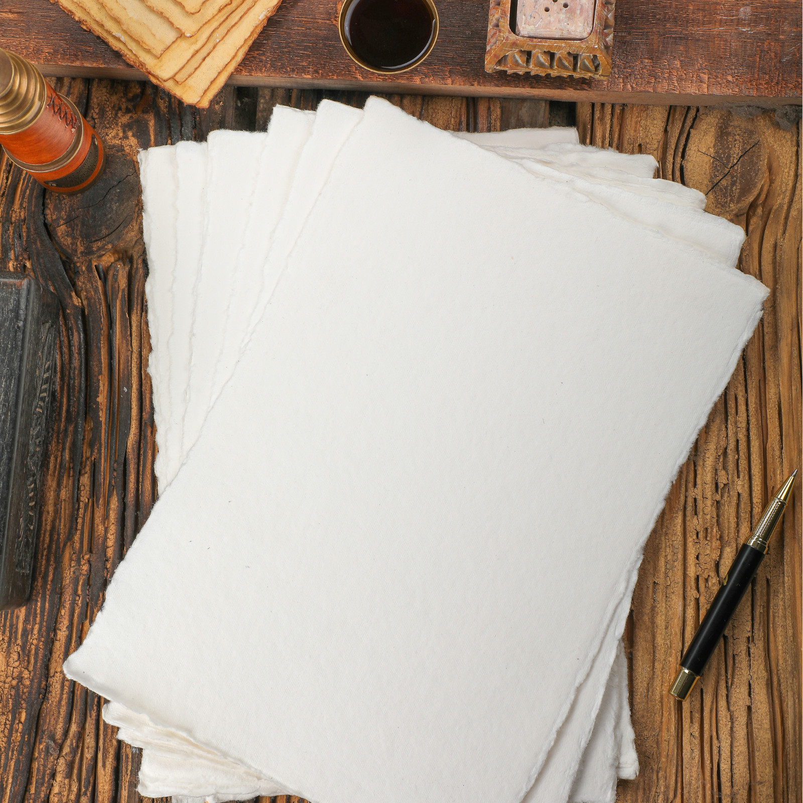 25 Sheets | 400 GSM | Deckle-edge | Handmade Cotton Paper for Water colors