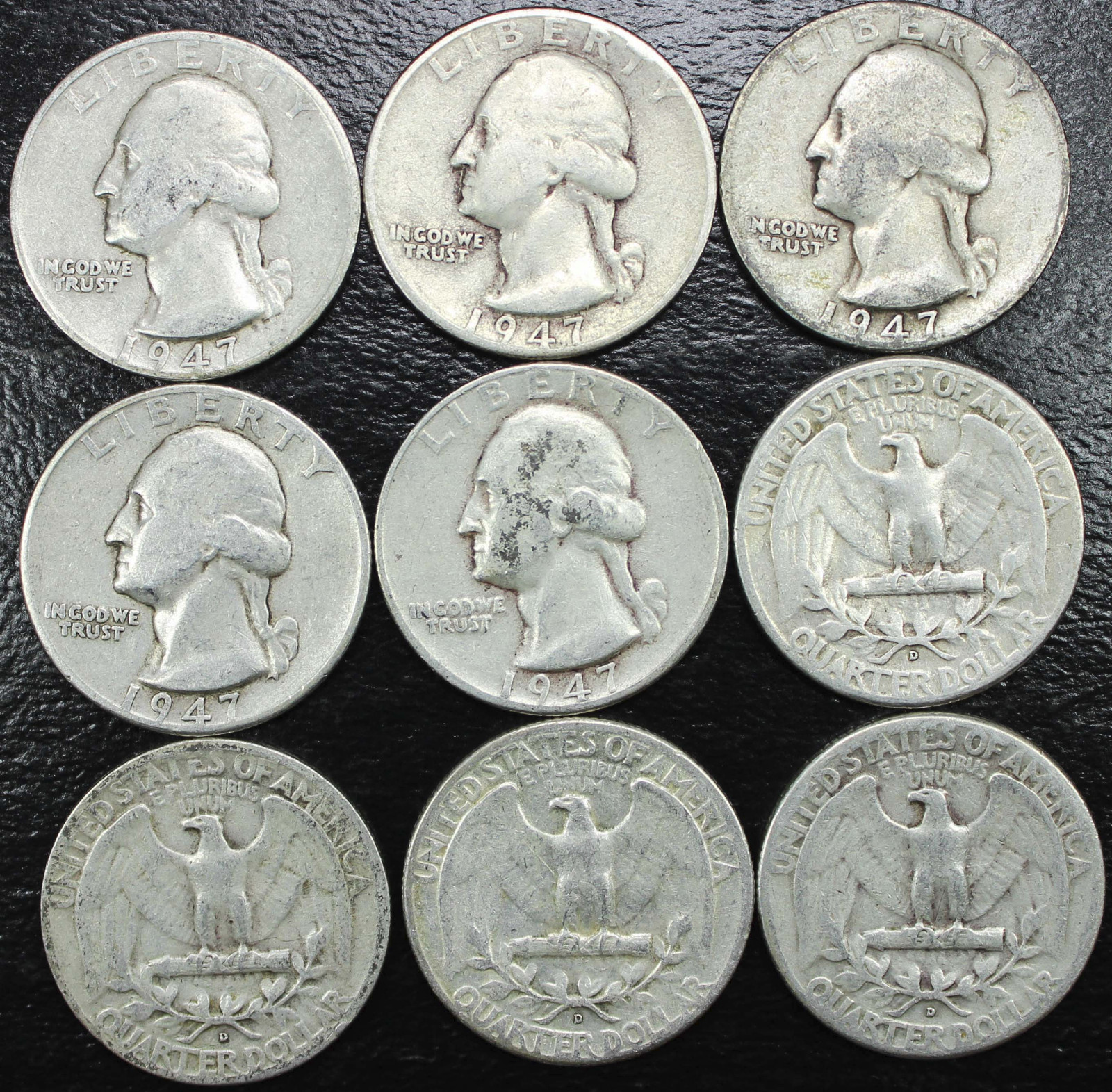 1947-d Washington Quarter Average Grade of Coin You Will Receive is Photographed