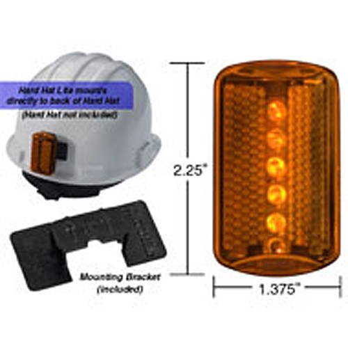 Hard Hat Safety Light - Amber or Red, Marpac Foxfire EHHL, New