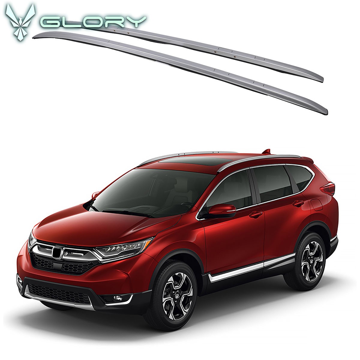 Fits 17-22 Honda CRV Top Roof Rack Rail Bar OE Factory Style Aluminum Silver 2PC