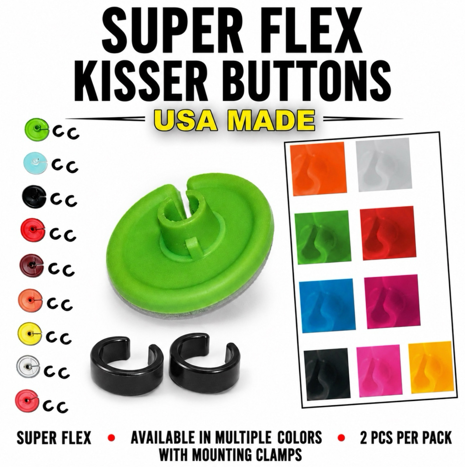 FLEXIBLE KISSER Button - 2 PACK  - ARCHERY COMPOUND BOW BOWSTRING ANCHOR POINT