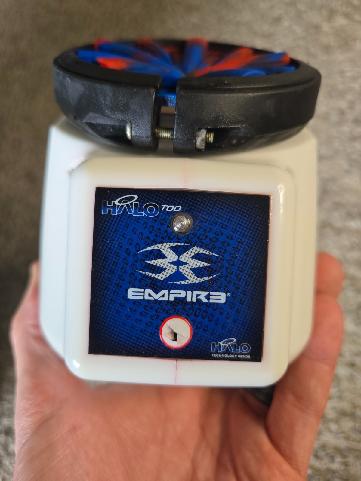 Empire Halo Too White Electric Hopper w/HK Army Red and Blue Epic Speed Feed