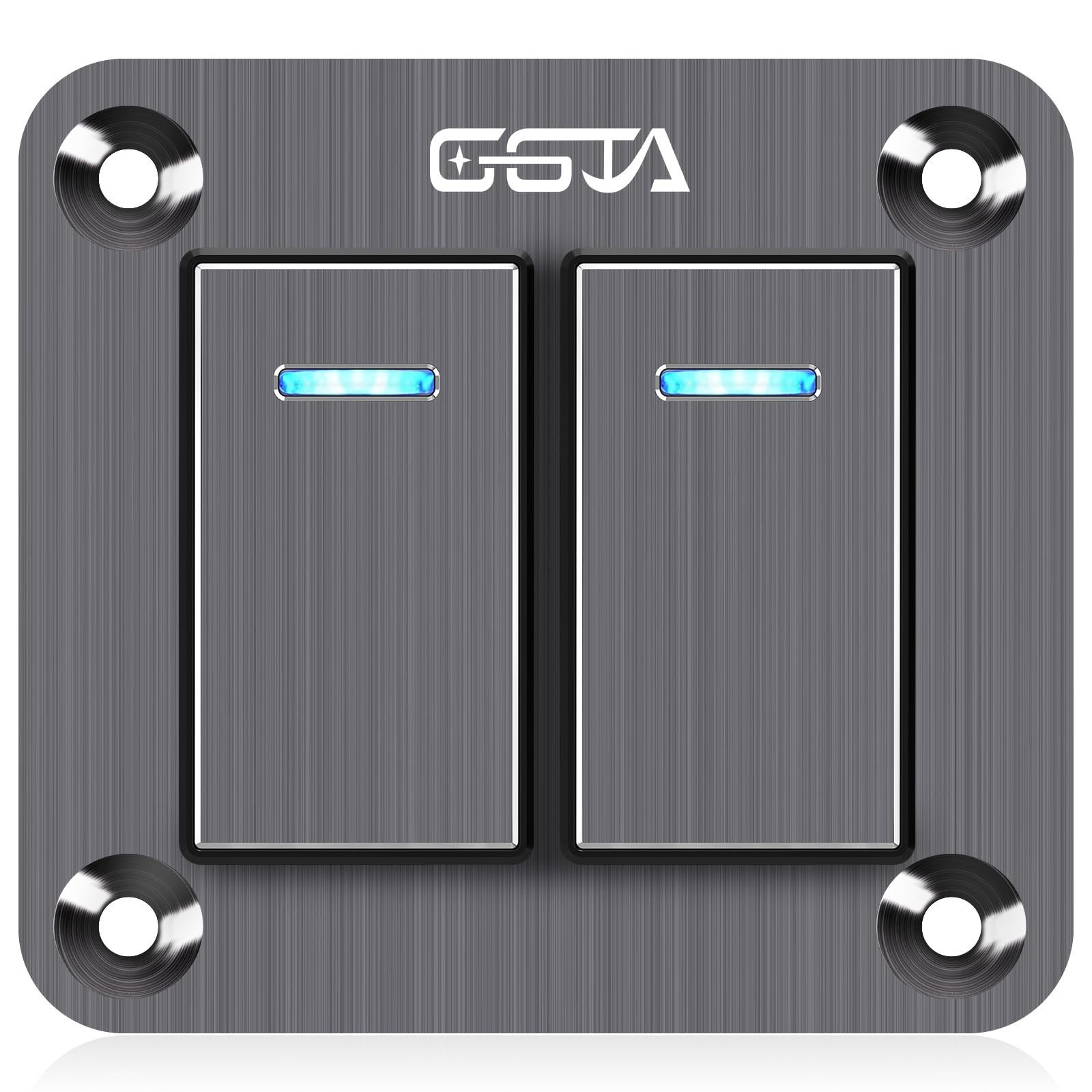 Rocker Switch Panel Waterproof，12v-24v Aluminum Waterproof Boat Marine To