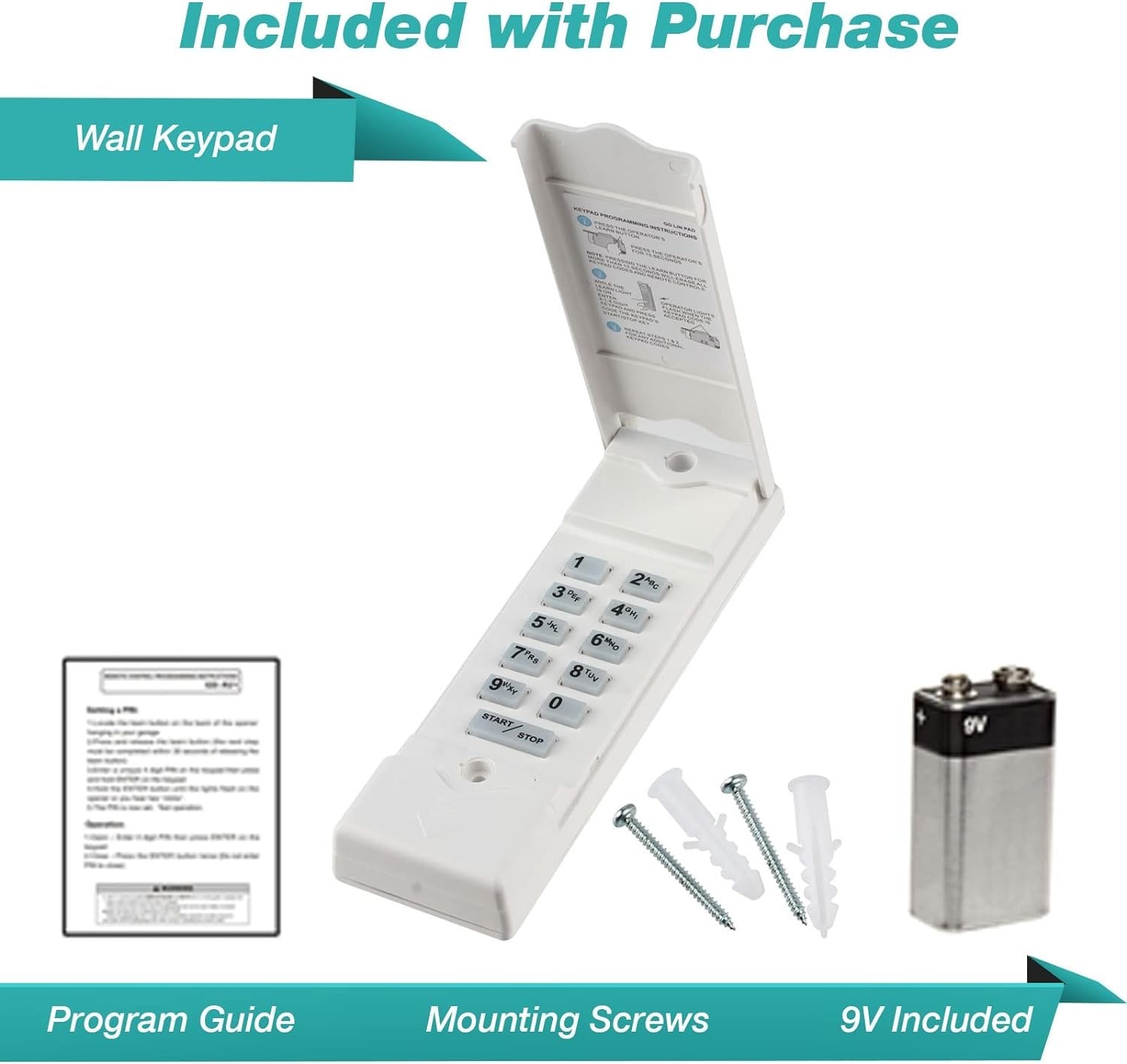 Linear MDTK Garage Door Remote Keypad 3 Button Infrared Self Programmable