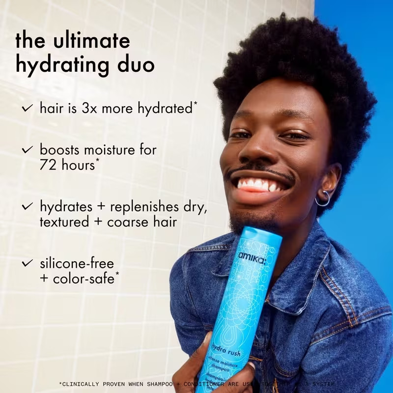 Amika Hydro Rush Intense Moisture Shampoo & Conditioner + Mask Trio Set