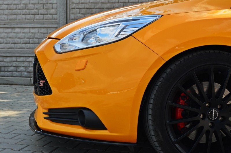 Front Diffuser Diffusor V2 Maxton Design Gloss Black For Ford Focus Mk3 St PFL