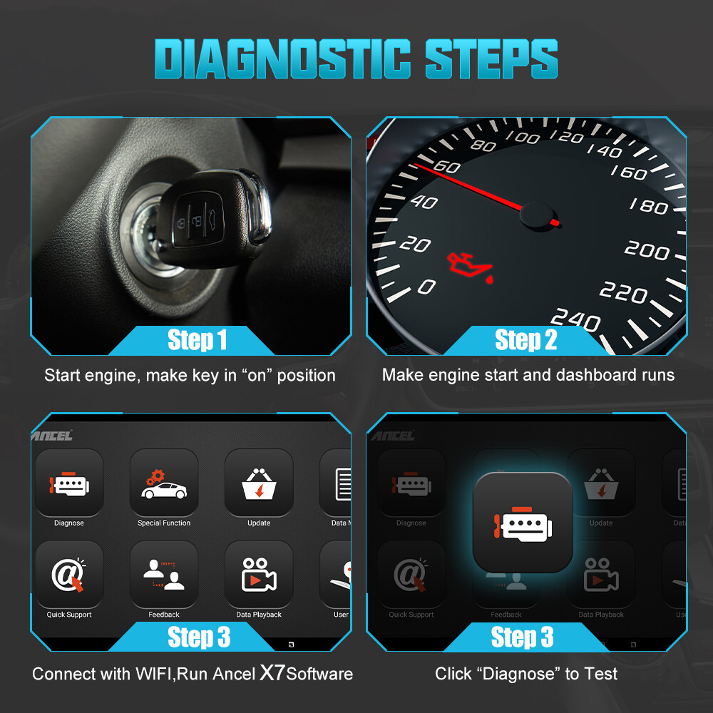 Ancel X7 Bidirectional All System OBD2 Scanner Car Diagnostic Tool Code Reader