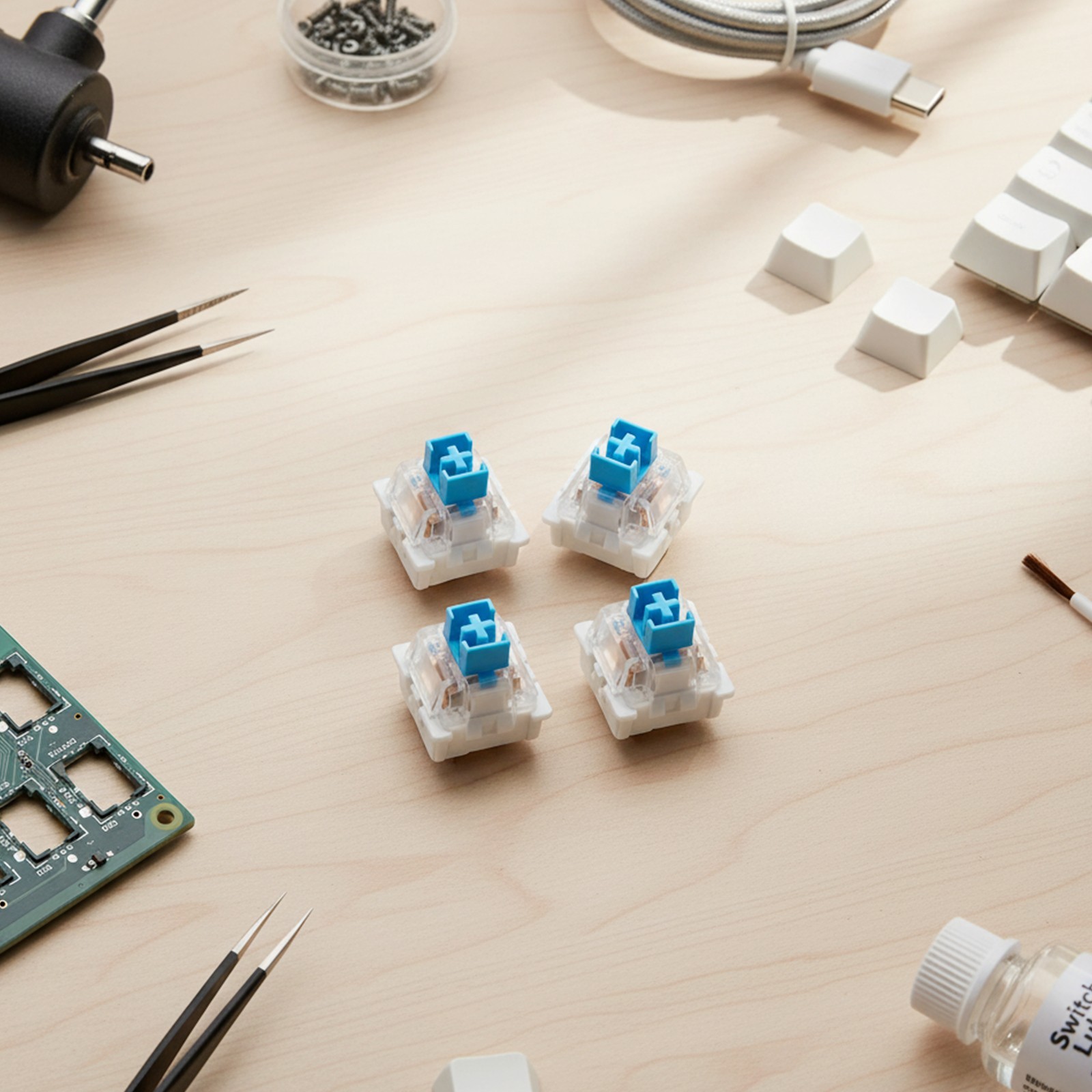 50 Pieces 3 Pin Tactile Keyboard Switch Replacement Compatible with Style